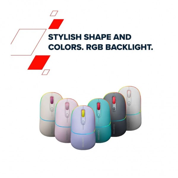 Мишка Canyon MW-22 Dual Band RGB Wireless Mountain Lavender (CNS-CMSW22ML)
