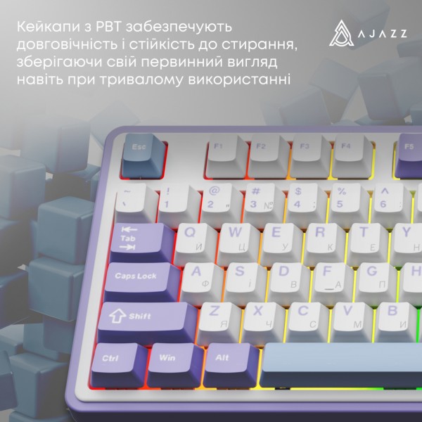 Клавіатура Ajazz Maillard V2 Maillard Switch Wireless/Bluetooth/USB UA Purple/White/Blue (AK980-V2-M-PWB)
