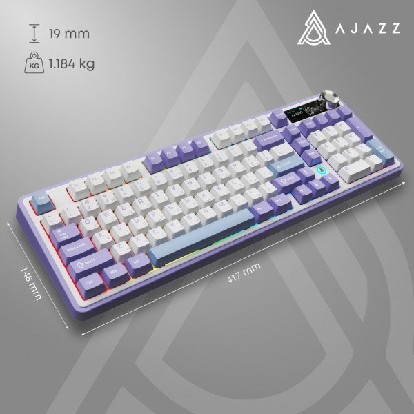 Клавіатура Ajazz Maillard V2 Maillard Switch Wireless/Bluetooth/USB UA Purple/White/Blue (AK980-V2-M-PWB)