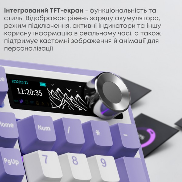 Клавіатура Ajazz Maillard V2 Maillard Switch Wireless/Bluetooth/USB UA Purple/White/Blue (AK980-V2-M-PWB)