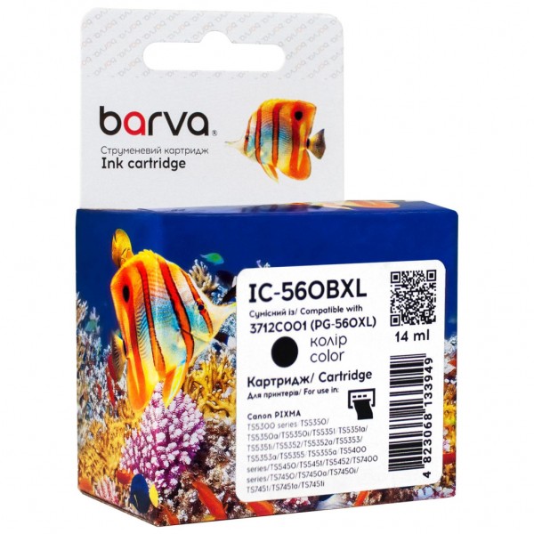 Картридж Barva Canon PG-560 XL (3712C001) 400 c, black (IC-560BXL)