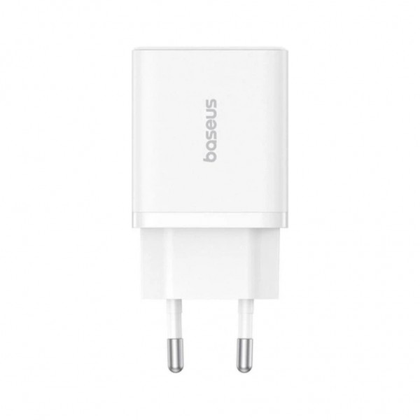Зарядний пристрій Baseus 1xUSB-C PD30W + 1xUSB QC3.0 white (P10111404213-00)