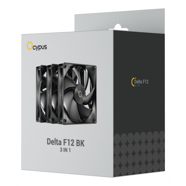 Кулер до корпусу OCYPUS DELTA F12 3 IN 1 ч (DELTA-F12-BK3NM00X-GL)