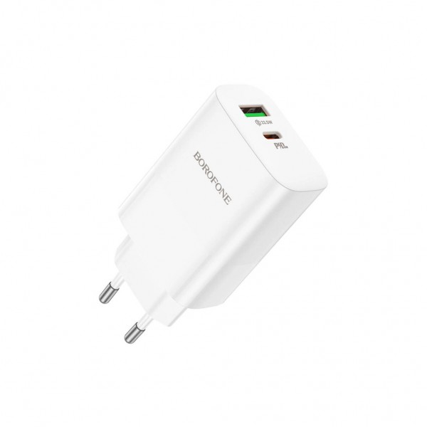 Зарядний пристрій BOROFONE BN10 Sunlight 1xUSB-C PD65W + 1xUSB-A White (6974443388190)