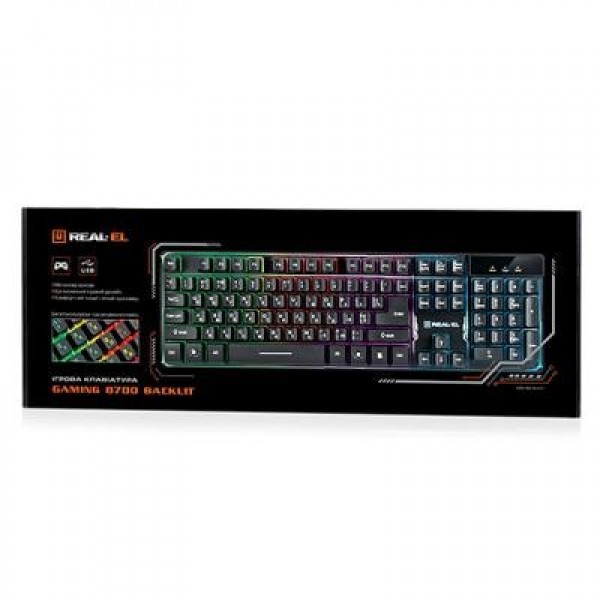 Клавіатура REAL-EL 8700 Gaming Backlit Black (EL123100015)