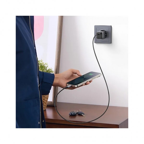 Зарядний пристрій UGREEN 1xUSB 30W (USB-C) Gan PD Nexode Mini + PD cable Grey CD319 (25257)