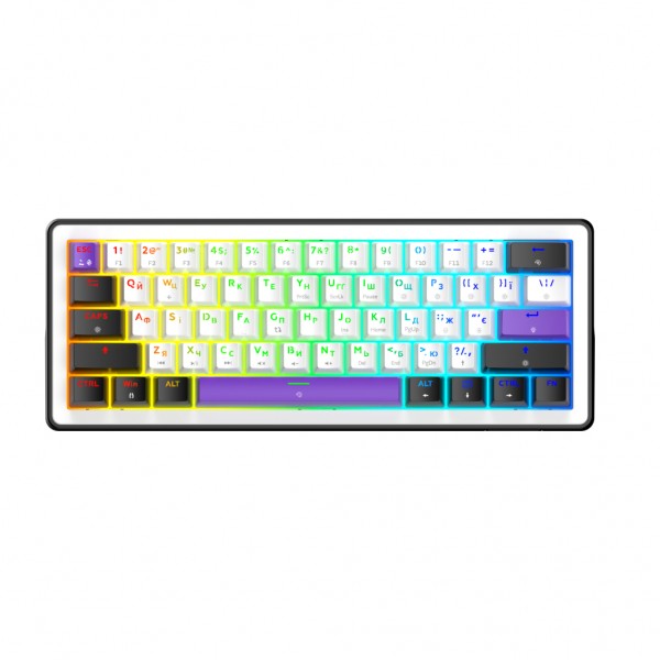 Клавіатура Hator Hellyberry HK60 Mechanical Linear RGB USB UA White/Violet (HK60)