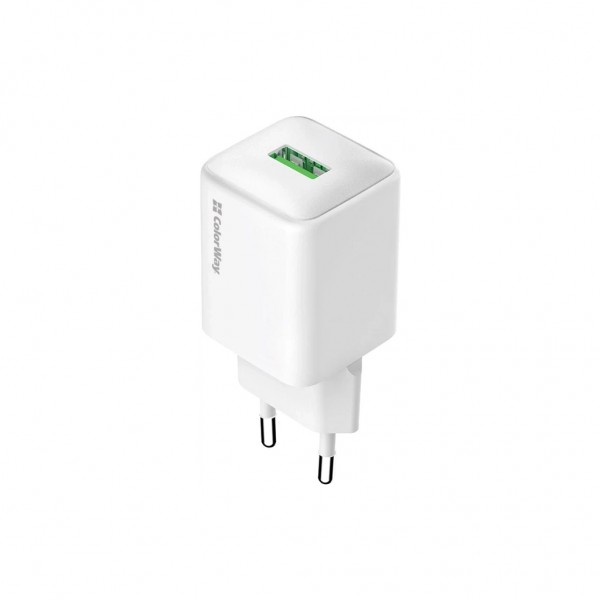 Зарядний пристрій ColorWay USB QC3.0 18W white (CW-CHS063Q-WT)