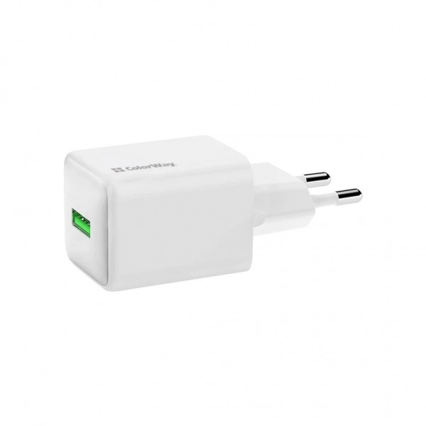 Зарядний пристрій ColorWay USB QC3.0 18W white (CW-CHS063Q-WT)