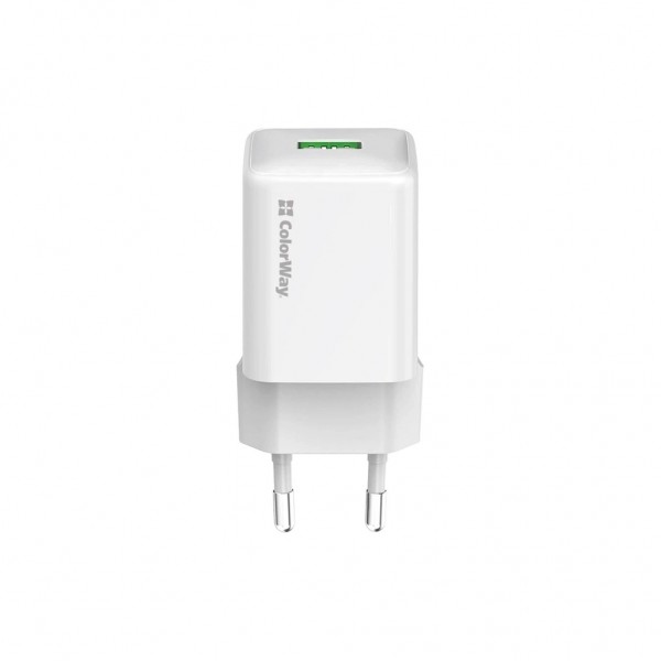 Зарядний пристрій ColorWay USB QC3.0 18W white (CW-CHS063Q-WT)