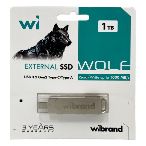 Накопичувач SSD USB 3.2 1TB Wolf Wibrand (WIEXSSD/WO1TB)