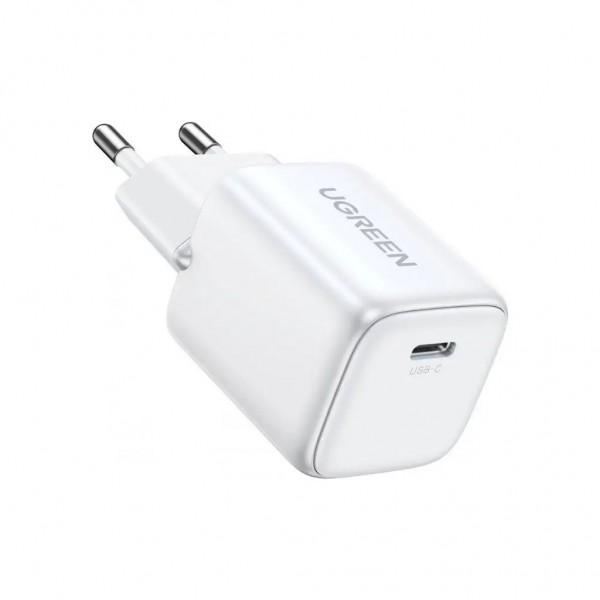 Зарядний пристрій UGREEN USB-C PD20W GaN CD318 white (15324)