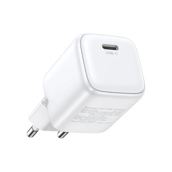 Зарядний пристрій UGREEN USB-C PD20W GaN CD318 white (15324)