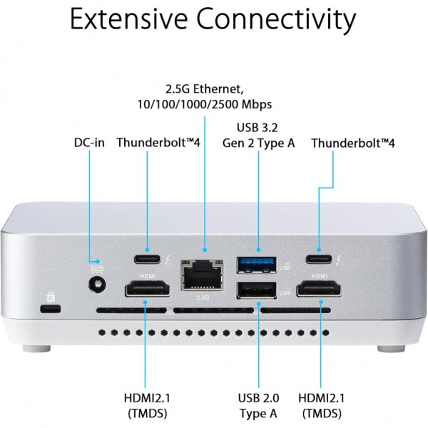 Комп'ютер ASUS NUC 14 Pro+ RNUC14RVSU900002I Kit(L6) / Ultra 9 185H, M.2 22x80 NVMe; 22x42 NVMe (90AR0051-M000J0)