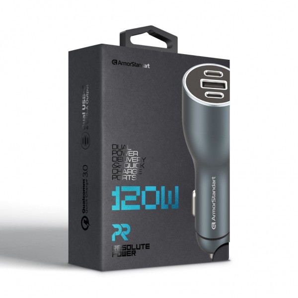 Зарядний пристрій Armorstandart Resolute Power ASPP-21 120W 2xUSB-C, 1xUSB-A (ARM70026)