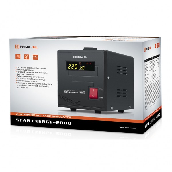 Стабілізатор напруги REAL-EL STAB ENERGY-2000 (EL122400013)