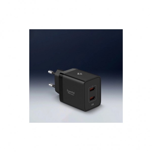 Зарядний пристрій Spigen 2xUSB-C PD 47W black (ACH09457)