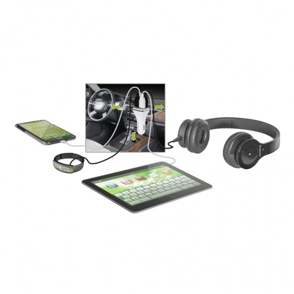 Зарядний пристрій Defender UCA-05 авто, 4 порта USB, 5V / 8A (83567)