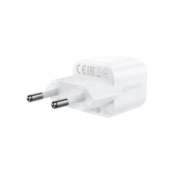 Зарядний пристрій Acefast USB-C 20W Gan A73 mini + USB-C cable Fast Charger White (6974316282655)