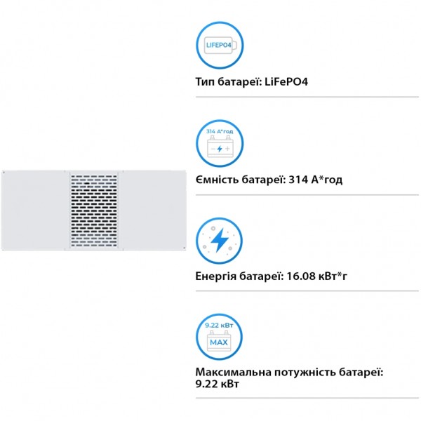 Батарея LiFePo4 Deye BOS-B-Pack16-A3, 51.2V 314Ah (BOS-B-Pack16-A3)