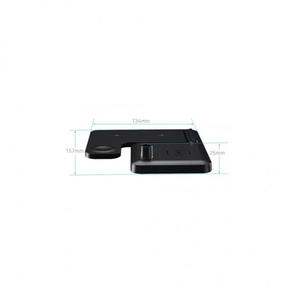Зарядний пристрій Essager 4-in-1 wireless charger 15W foldable desktop black (EWXZM-JC01-Z)