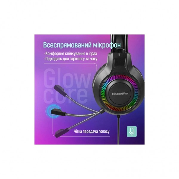 Навушники ColorWay GlowCore RGB Black (CW-HPG02BK)