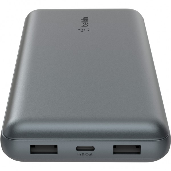 Батарея універсальна Belkin 10000mAh 15W 2xUSB-A, USB-C Gray (BPB011BTGY)