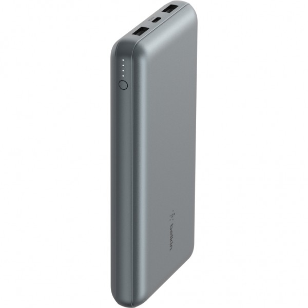 Батарея універсальна Belkin 10000mAh 15W 2xUSB-A, USB-C Gray (BPB011BTGY)