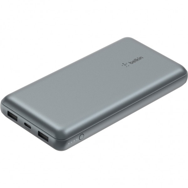 Батарея універсальна Belkin 10000mAh 15W 2xUSB-A, USB-C Gray (BPB011BTGY)