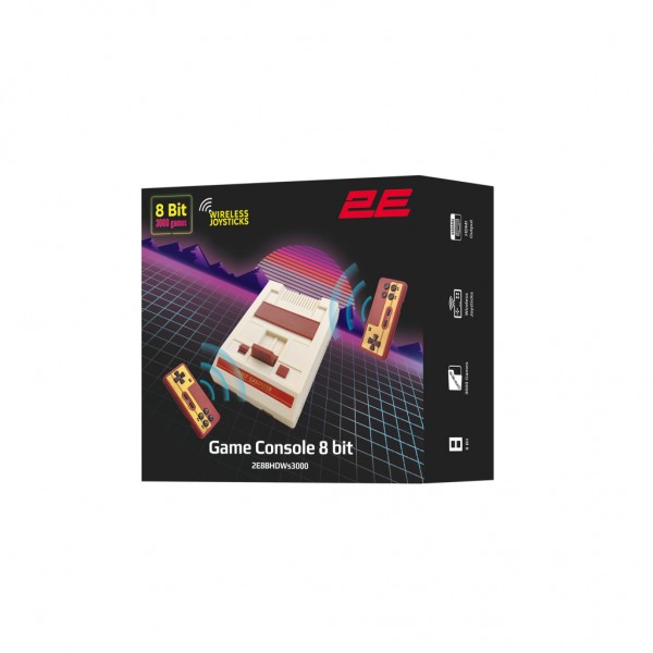 Ігрова консоль 2E 8bit HDMI (2 бездротових геймпада, 3000 (2E8BHDWS3000)
