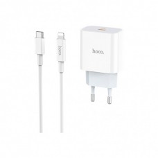 Зарядний пристрій HOCO C76A Plus Speed Source USB-C PD20W + cable USB-C to Lightning White (6931474746924)
