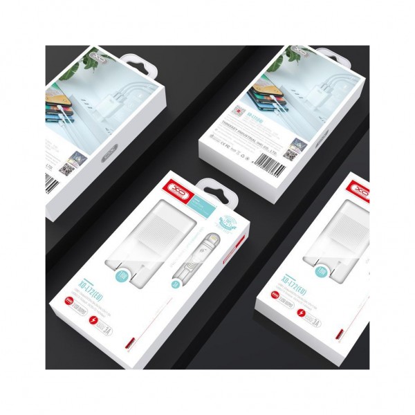 Зарядний пристрій XO 1xUSB QC3.0 18W + 2xUSB 2.4A + cable USB-C white (L72-TC-WH)