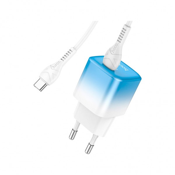 Зарядний пристрій HOCO C101A USB-C PD20W + cable USB-C to USB-C Ice Blue (6931474769398)