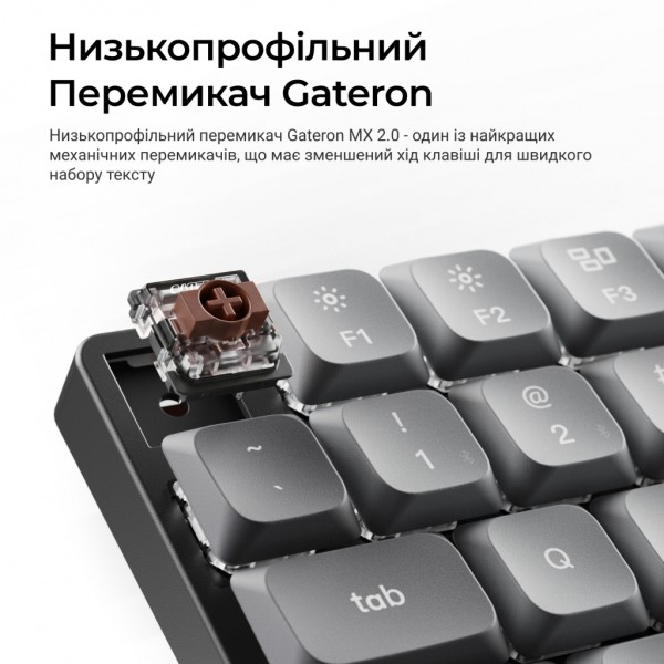 Клавіатура Keychron K3 Max Gateron Brown Switch RGB UA Black (K3M-H3-UA)
