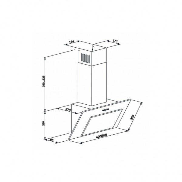 Витяжка кухонна Eleyus VERTICAL 470 50 WH