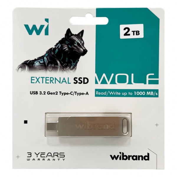 Накопичувач SSD USB 3.2 2TB Wolf Wibrand (WIEXSSD/WO2TB)
