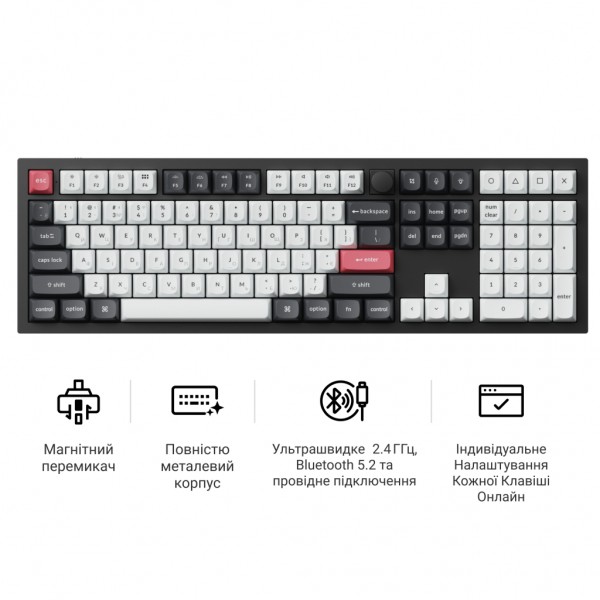Клавіатура Keychron Q6 HE Magnetic Switch RGB UA Black (Q6H-M1-UA)