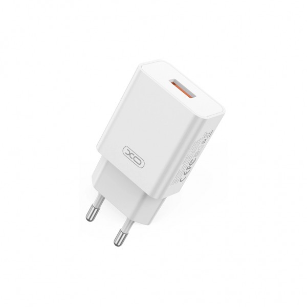 Зарядний пристрій XO USB-A QC18W White (L127.white)