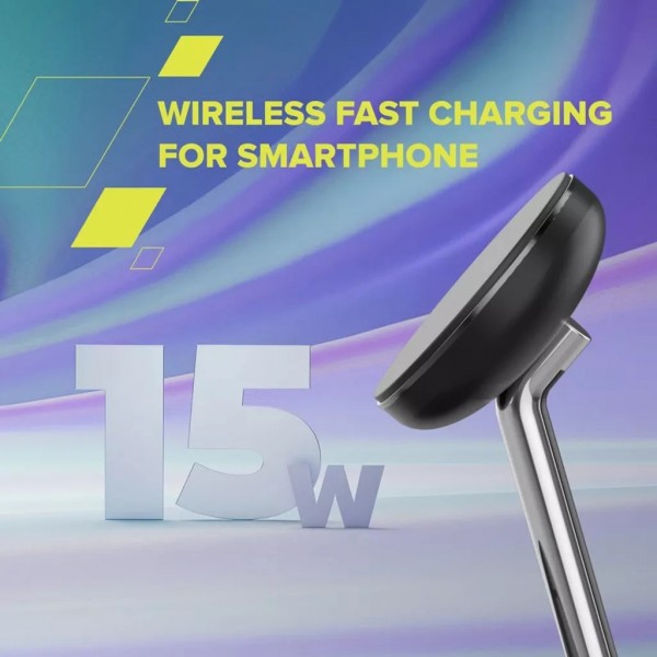 Зарядний пристрій Canyon wireless charger WCS-205 15W Qi2 2in1 w/o adapter White (CNS-WCS205WW/A)