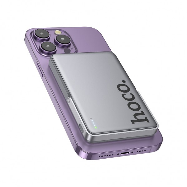 Батарея універсальна HOCO 5000mAh Sunlight PD/20W Magnetic Metal Grey (Q36 / 714986)