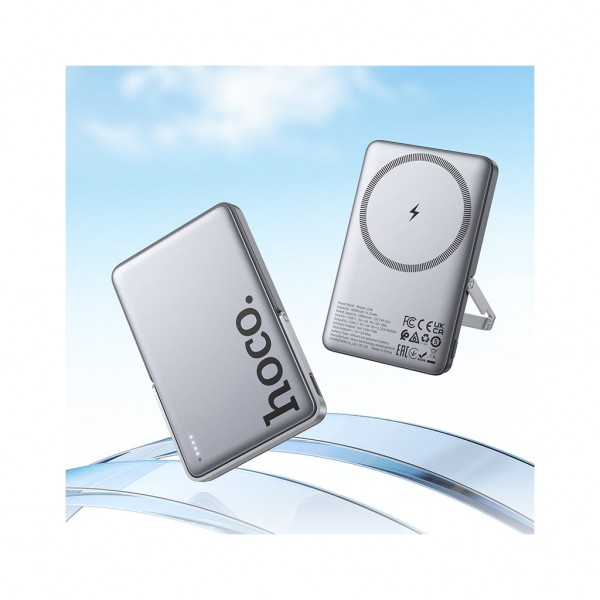 Батарея універсальна HOCO 5000mAh Sunlight PD/20W Magnetic Metal Grey (Q36 / 714986)