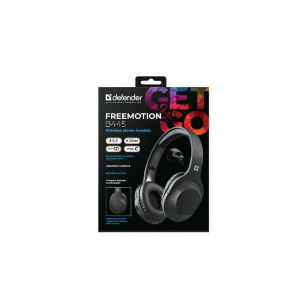 Навушники Defender FreeMotion B445 Bluetooth Black (63445)