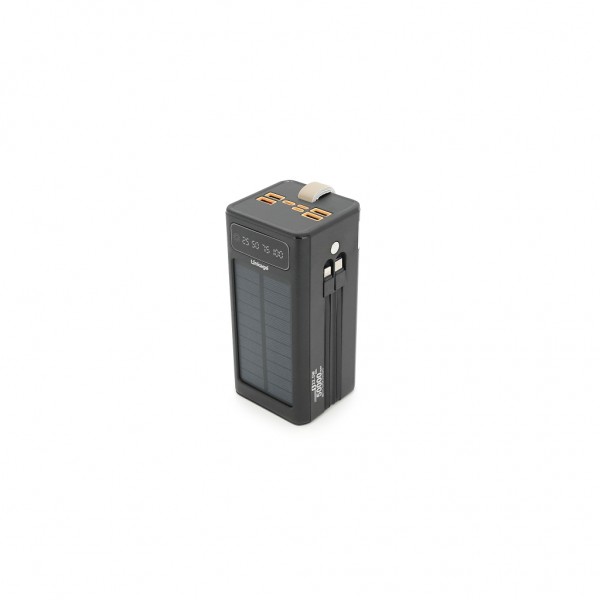 Батарея універсальна Linkage 50000mAh, Solar, 22.5W, cables Туре-С+Lighting, Black (LKP-47)