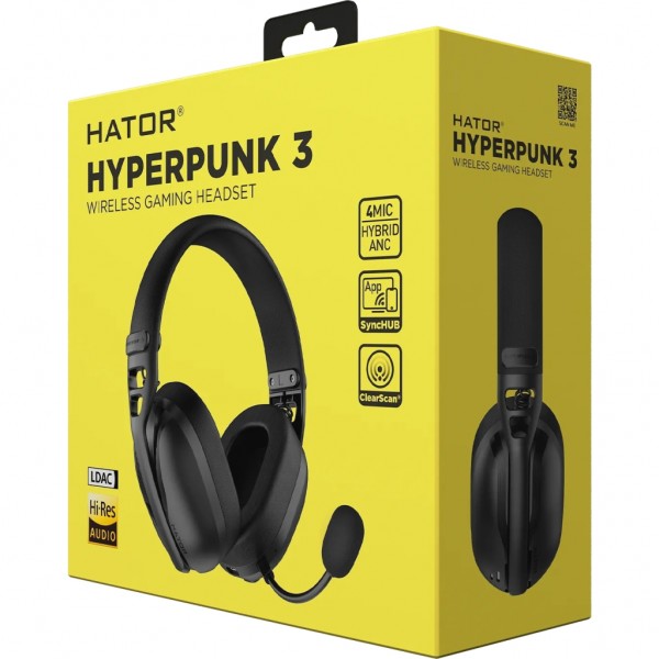 Навушники Hator Hyреrpunk 3 Wireless Hi-Res SyncHUB connection Black (ESH15)