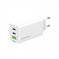 Зарядний пристрій ColorWay GaN Mini 65W PD Port PPS USB (USB-2C1A) white (CW-CHS058PD-WT)
