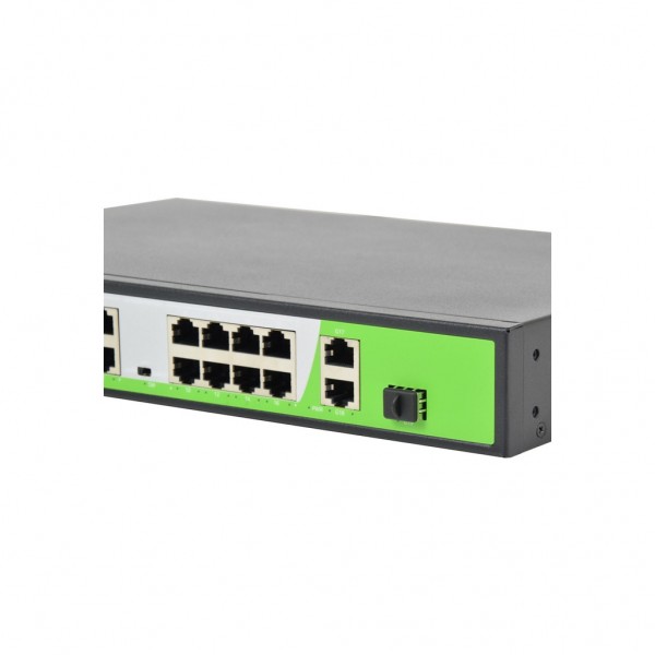 Комутатор мережевий ZKTeco ZK-PoE1621N-200W (ZK-PoE1621N(S)-200W)