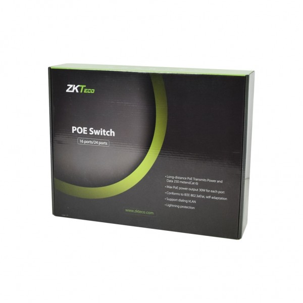 Комутатор мережевий ZKTeco ZK-PoE1621N-200W (ZK-PoE1621N(S)-200W)