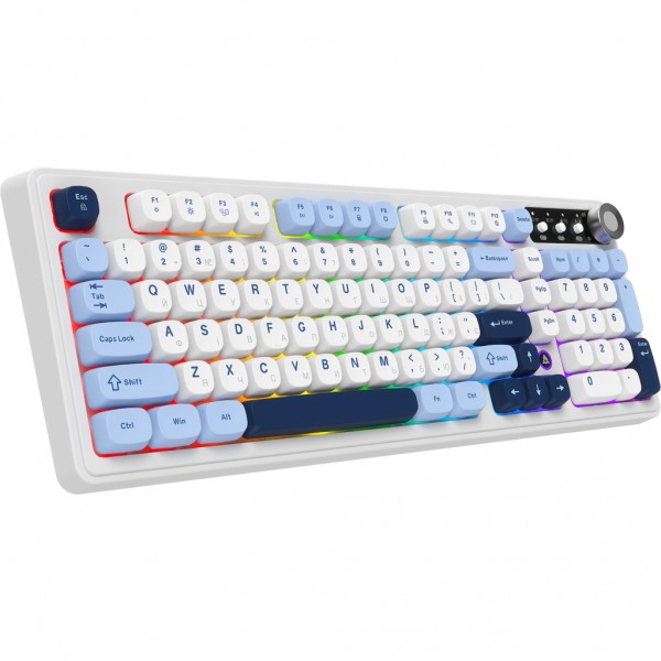 Клавіатура Ajazz AF98 Plus Wireless/Bluetooth/USB UA White/Blue (AF98-PLUS-GB)