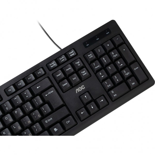 Клавіатура AOC KB100B USB UA Black (KB100B/97)