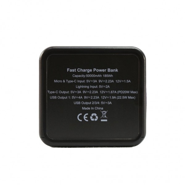 Батарея універсальна TheGeneral 50000mah Diran, PD/20W, QC/22.5W, LED backlight (40012319-01)